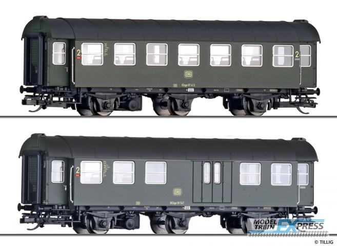 Tillig 1051 Reisezugwagen-Paar 2. Klasse/2. Klasse mit Packabteil der DB, Ep. IV