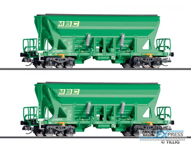 Tillig 1055 Güterwagenset der MBC, bestehend aus zwei Selbstentladewagen Faccns, Ep. VI