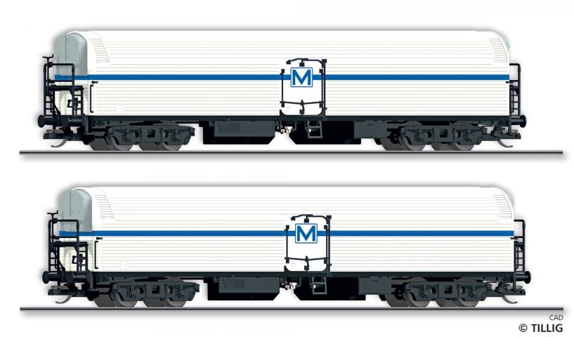Tillig 1143 Güterwagenset der DR, bestehend aus zwei Maschinenkühlwagen TTehkor, Ep. III -FORMNEUHEIT-