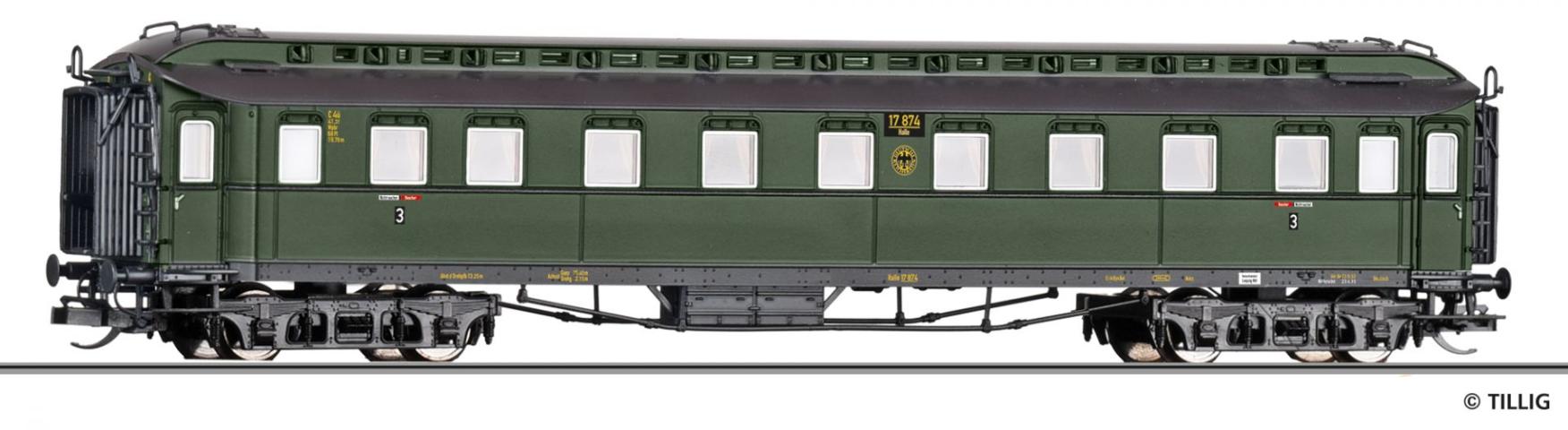 Tillig 12015 Reisezugwagen 3. Klasse C4ü der DRG, 2. Betriebsnummer, Ep. II