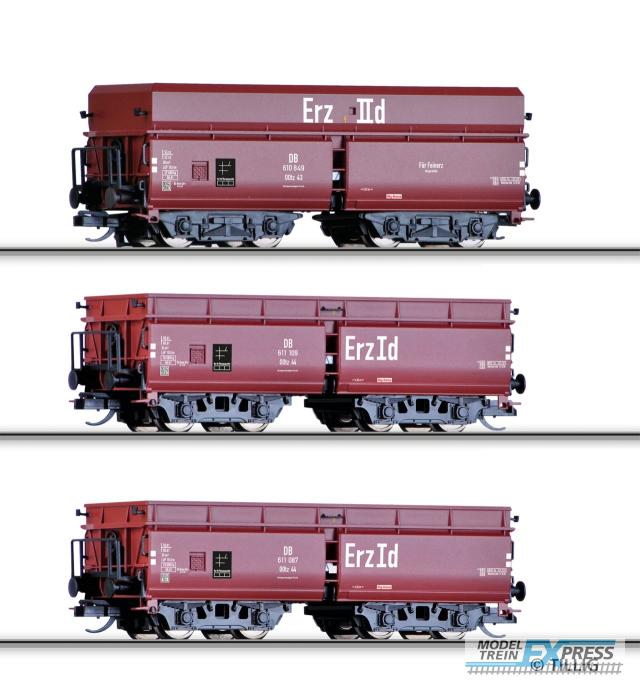 Tillig 1735 Freight car set "Erzzug 2" of the DB with three different hopper cars OOtz 43 and OOtz 44, Ep. III