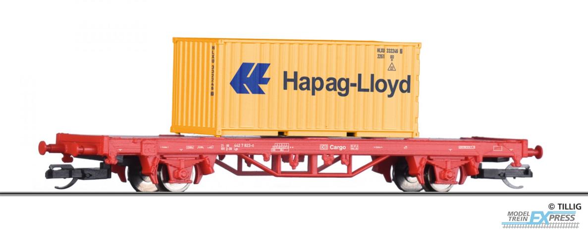 Tillig 17480 START-Containertragwagen Lgs der DB AG, beladen mit einem 20' Container, Ep. VI