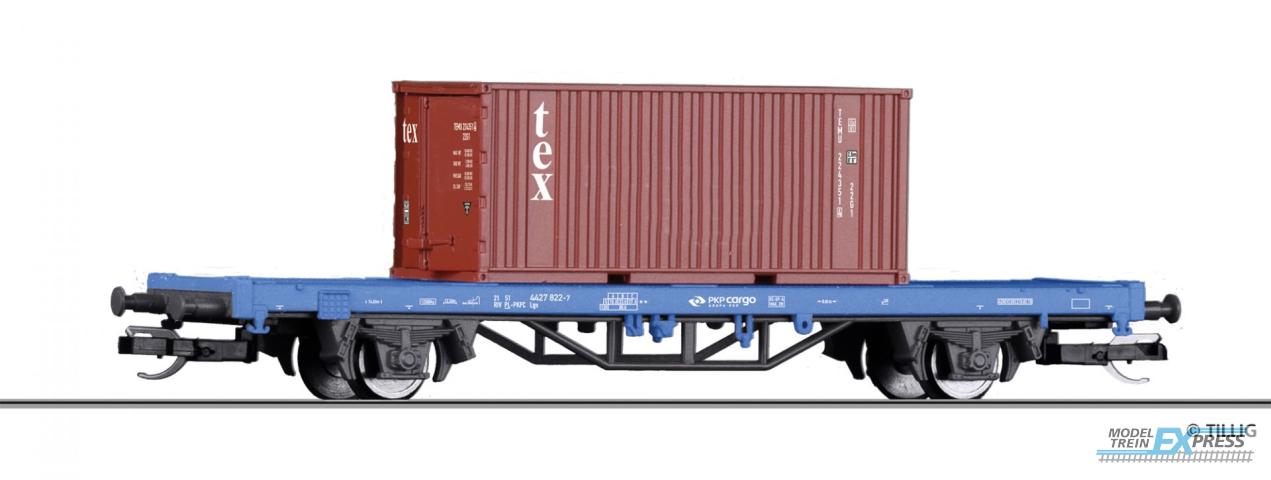 Tillig 17481 START-Containertragwagen Lgs der PKP Cargo, beladen mit einem 20'-Container, Ep. VI