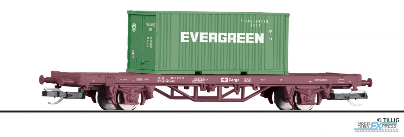 Tillig 17482 START-Containertragwagen Lgs der CD, beladen mit einem 20' Container, Ep. VI