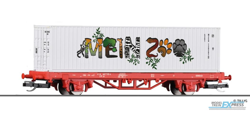 Tillig 17483 START-Containertragwagen Lgs "Mein Zoo", beladen mit einem 40'-Container, Ep. VI