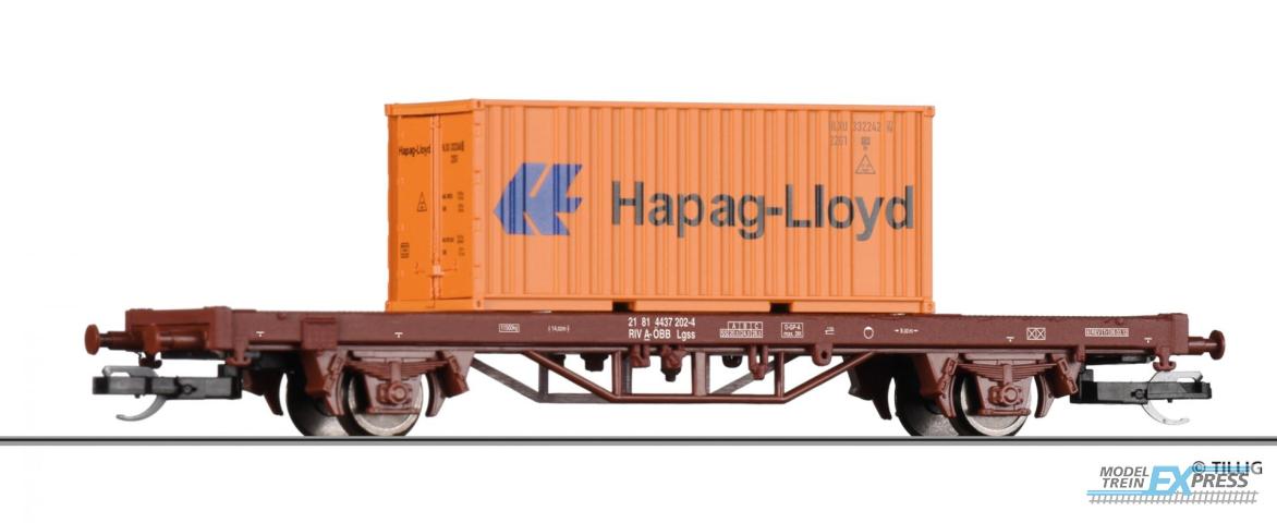 Tillig 17485 START-Containertragwagen Lgs der ÖBB, beladen mit einem 20' Container