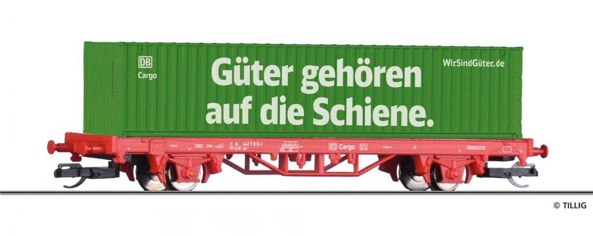 Tillig 17487 START-Containertragwagen Lgs der DB AG, beladen mit einem 40' Container, Ep. VI