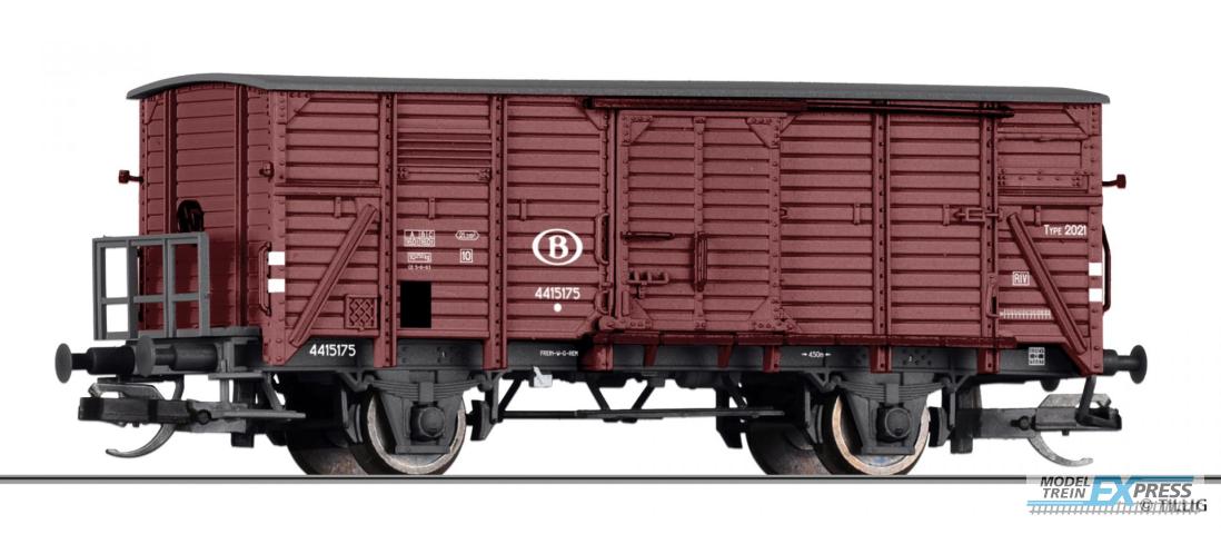 Tillig 17934 Gedeckter Güterwagen Type 2021A, der SNCB, Ep. III