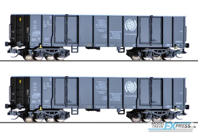 Tillig 1797 Güterwagenset der CTL Logistics (PL), bestehend aus zwei offenen Güterwagen Eaos, Ep. V