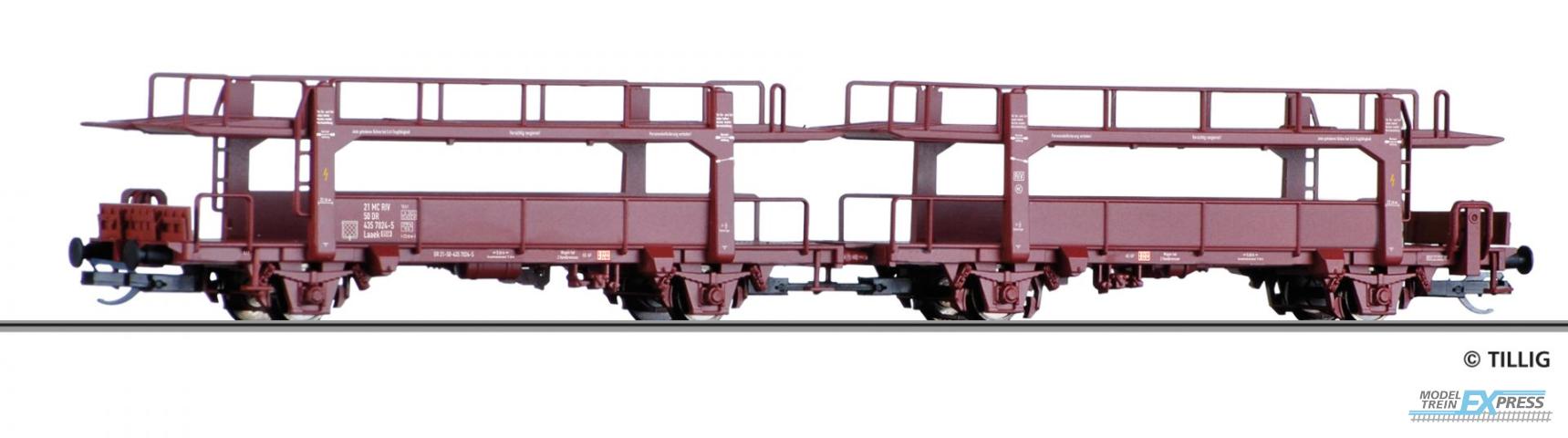 Tillig 18591 Autotransportwagen-Einheit Laaek 4357 der DR, Ep. IV