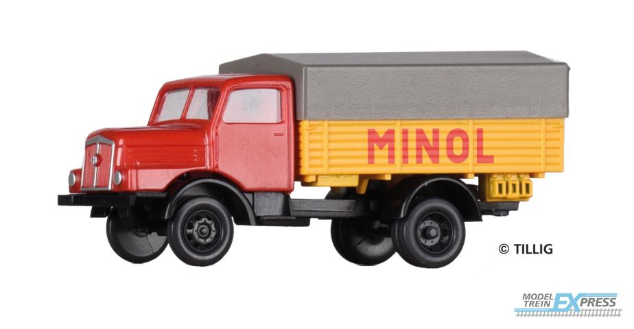 Tillig 19077 LKW H3A Hochbordpritsche/Plane "MINOL"
