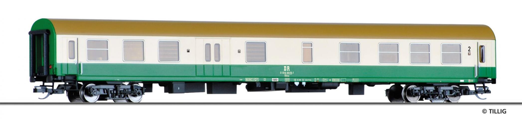 Tillig 502452 Reisezugwagen 2. Klasse mit Gepäckabteil BDmse der DR, Ep. IV