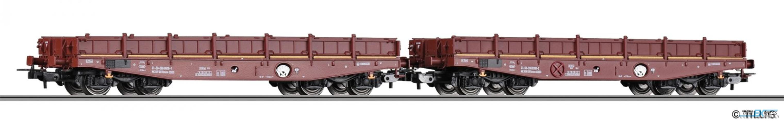 Tillig 70049 Güterwagenset der DR, bestehend aus zwei Schwerlastwagen Rmms 3960, Ep. IV