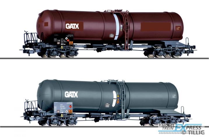 Tillig 70069 Güterwagenset der GATX, bestehend aus zwei Kesselwagen Zans, Ep. VI