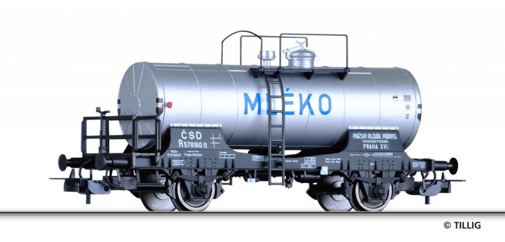Tillig 76531 Tank car R "MLEKO" of the CSD, Ep. III