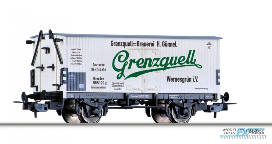 Tillig 77069 Kühlwagen "Brauerei Grenzquell", eingestellt bei der DRG, Ep. II