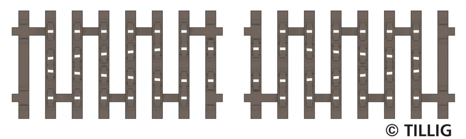 Tillig 83191 Flex-Schwellenband Zwangsgleis (beidseitig) 2 x 41,5mm Endstück -FORMNEUHEIT-