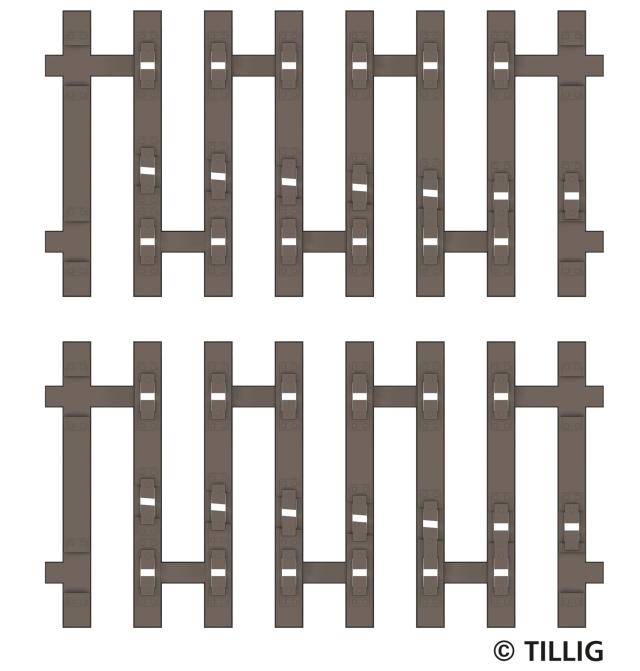 Tillig 83194 Flex-Schwellenband Zwangsgleis (einseitig) rechts 2 x 41,5mm Endstück -FORMNEUHEIT-