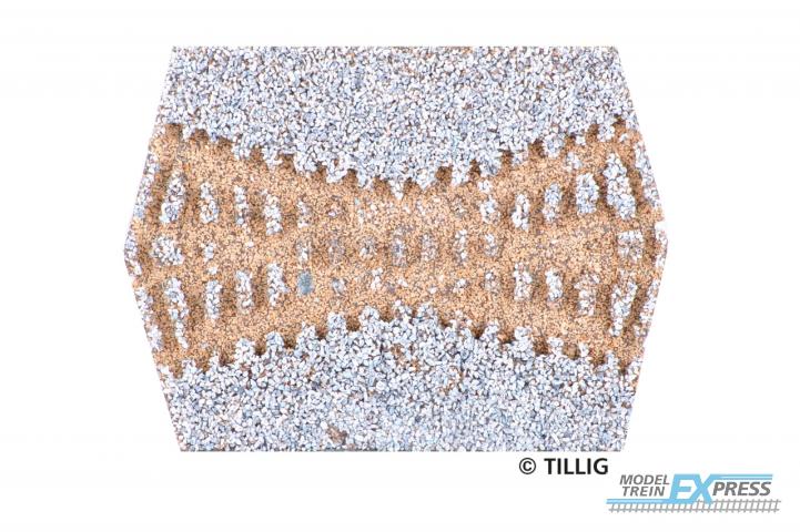 Tillig 86372 Gleisbettung Modellgleis hell (grau) für Kreuzung (K2 83170 30°)