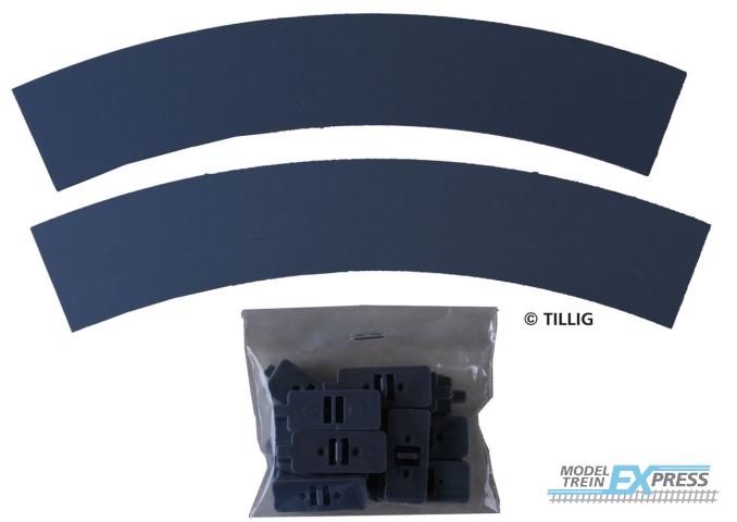 Tillig 87407 Parallelbogen 45° Asphalt/Beton (2 Stück)