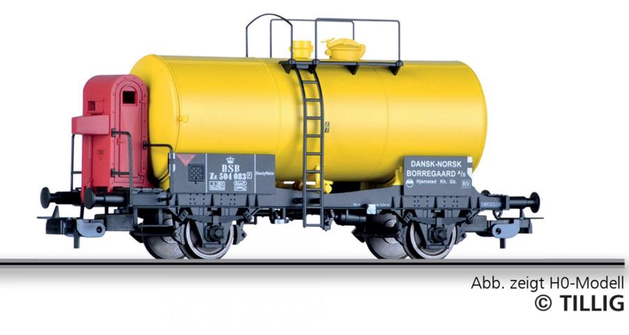 Tillig 95364 Kesselwagen Ze "Dansk-Norsk Borregaard", eingestellt bei der DSB, Ep. III -FORMVARIANTE-