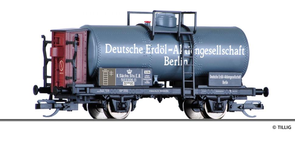 Tillig 95878 Kesselwagen "Deutsche Erdöl-Aktiengesellschaft", eingestellt bei der K.Sächs.Sts.E.B., Ep. I