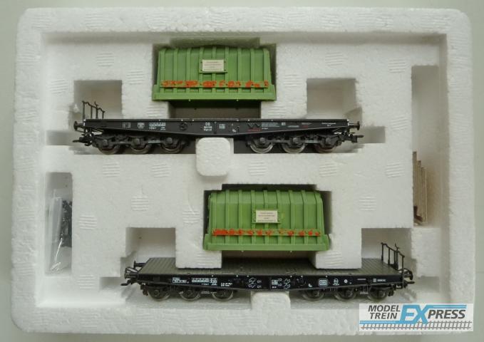 Trix gebruikt materiaal 24005T Trix Schwerlastwagen mit Thermohauben DB Ep.III z.g.a.n in doos