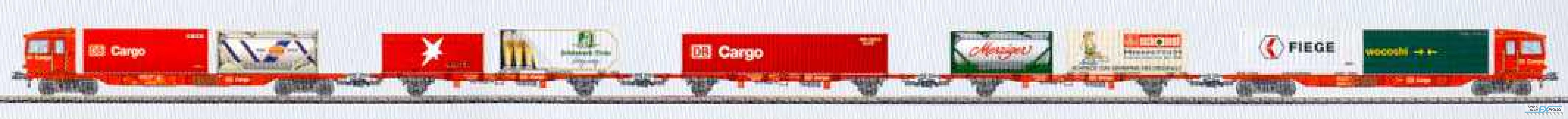 Trix 22543 Diesel 5-delige Cargosprinter van de DB Cargo, beladen met 8 verschillende bedrijfscontainers