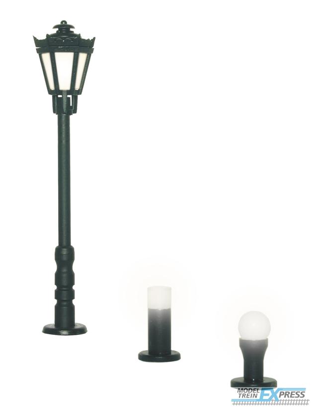 Viessmann 6160 H0 Gartenleuchten-Set, 3 Leuchten, schwarz,LED warmweiß