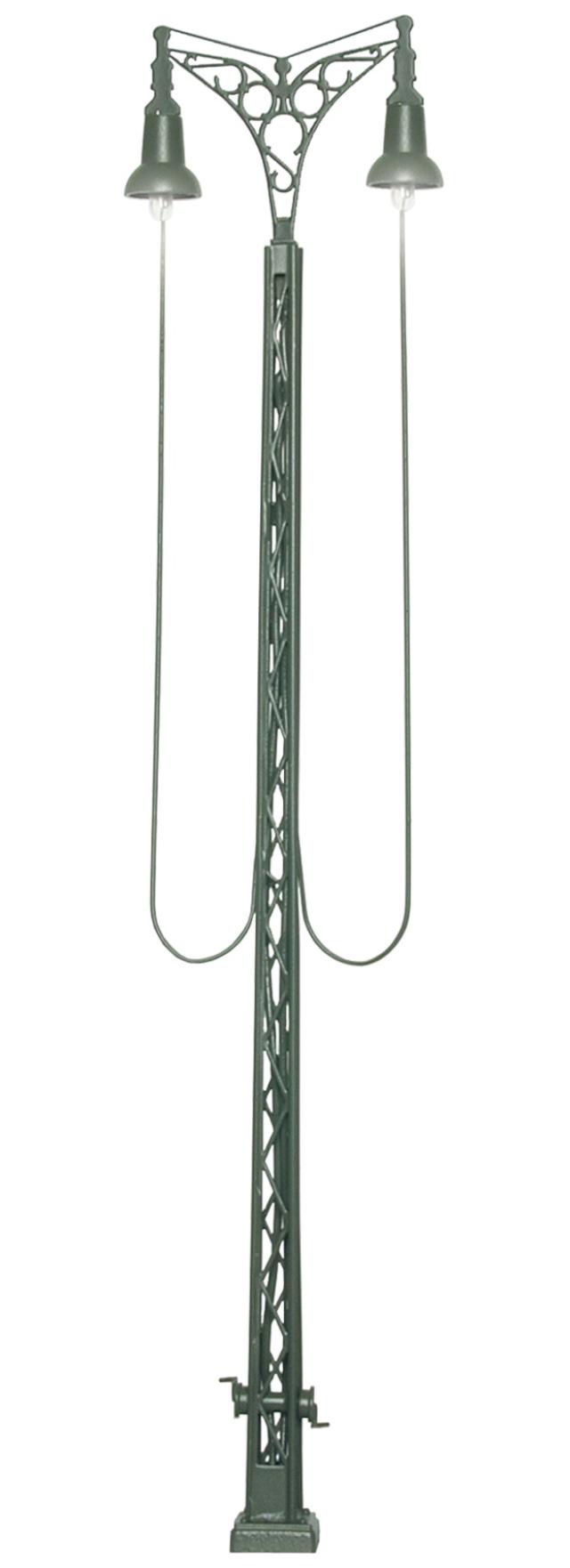 Viessmann 6390.1 H0 Gittermastleuchte zweiflammig, 2 GLOEILAMPJES