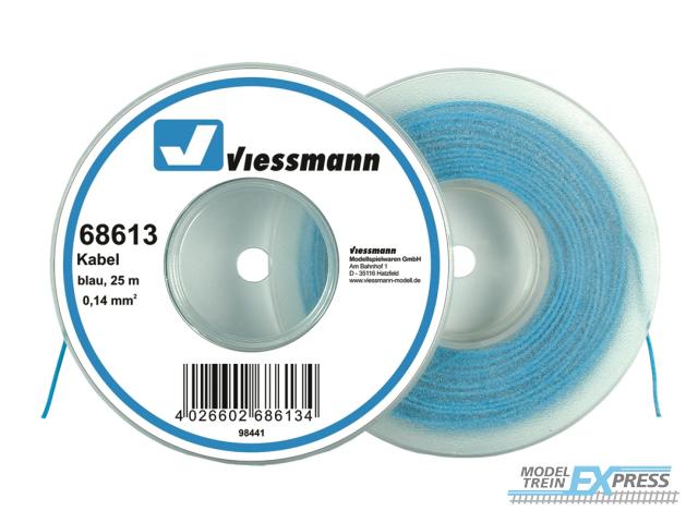 Viessmann 68613 Kabel auf Abrollspule 0,14 mm?, blau, 25 m