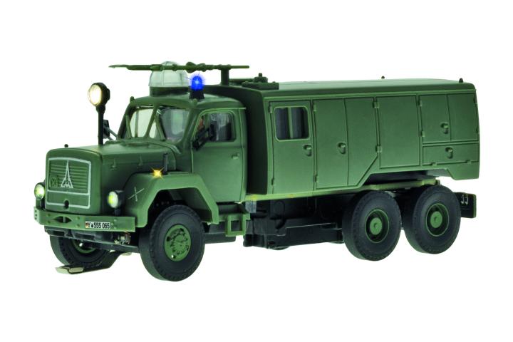 Viessmann 8065 H0 Feuerwehr MAGIRUS DEUTZ 3-achs mitRundumleuchte, Militär, Basis, Funktionsmodell