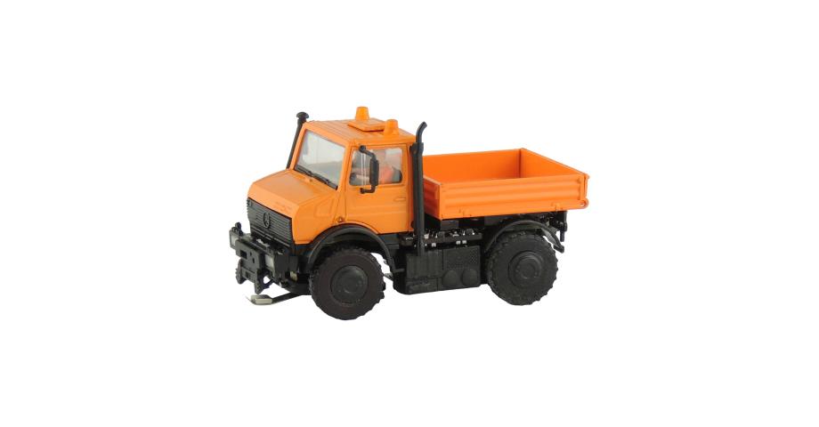 Viessmann 8180 H0 UNIMOG Typ U2400 mit Rundumleuchten, kommunalorange, Sound-Funktionsmodell