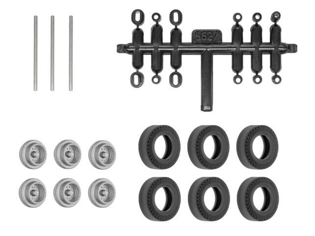 Viessmann 8438 H0 Nachrüst-Set Gummireifen für kibri Anhänger und Auflieger, Einfachbereifung, Ø 10,4 mm