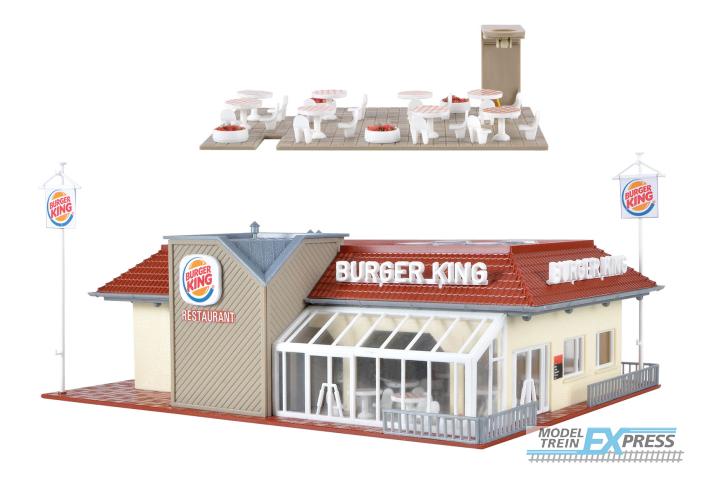 Vollmer 43632 H0 Burger King Schnellrestaurant mit Innen-einrichtung und LED-Beleuchtung, Funktionsbausatz