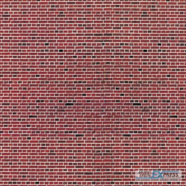 Vollmer 46042 H0 Mauerplatte Klinker rot aus Karton,25 x 12,5 cm, VE 10 Stück