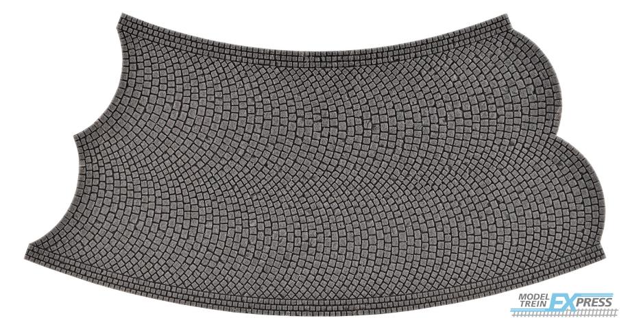 Vollmer 48257 H0 Straßenplatte Kopfsteinpflaster aus Steinkunst,45?-Kurve, gegenläufig, Radius 15 cm