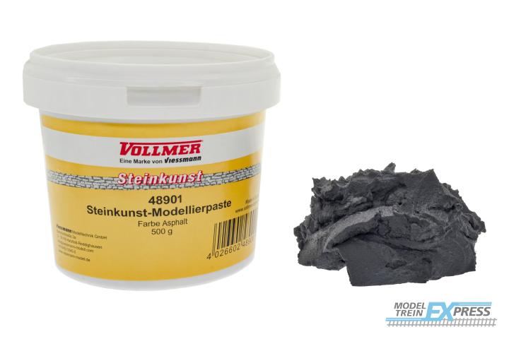 Vollmer 48901 Steinkunst-Modellierpaste, Farbe Asphalt, 500 g