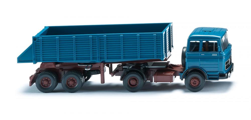 Wiking 067709 Hinterkippersattelzug (MB) - azurblau