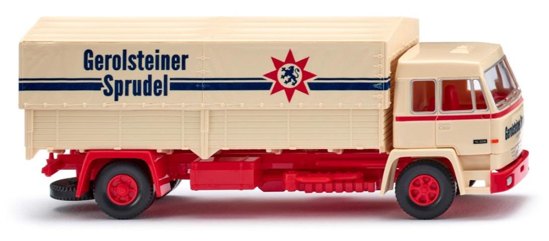 Wiking 084910 Büssing BS 16 L Pritschen-Lkw "Gerolsteiner Sprudel"