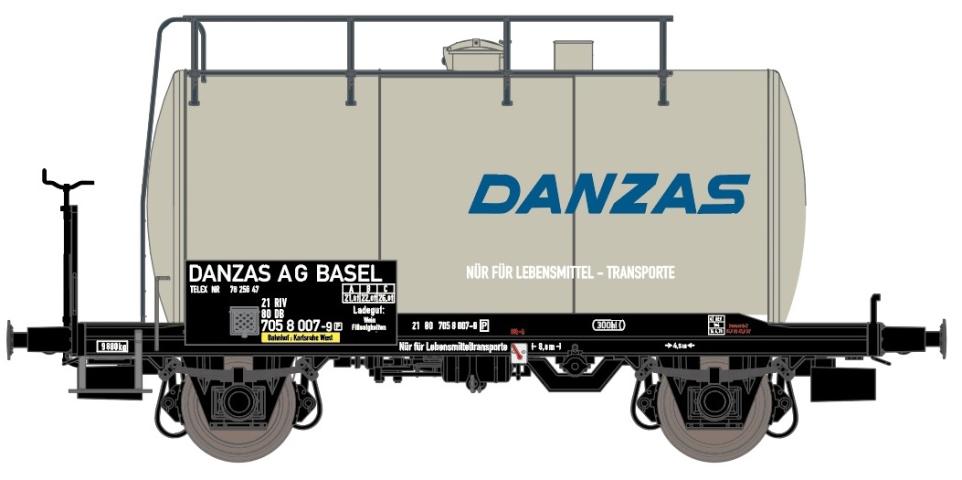 Wilde13 20681 Exact-Train DB 30m3 Leichtbau Uerdinger Bauart Kesselwagen Danzas Basel Grau (Exklusiv für Wilde 13)