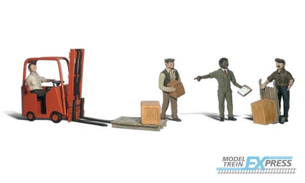 Woodland A1911 HO Workers W/Forklift