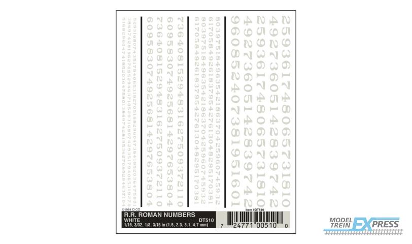 Woodland DT510 R.R. Roman Numbers - White