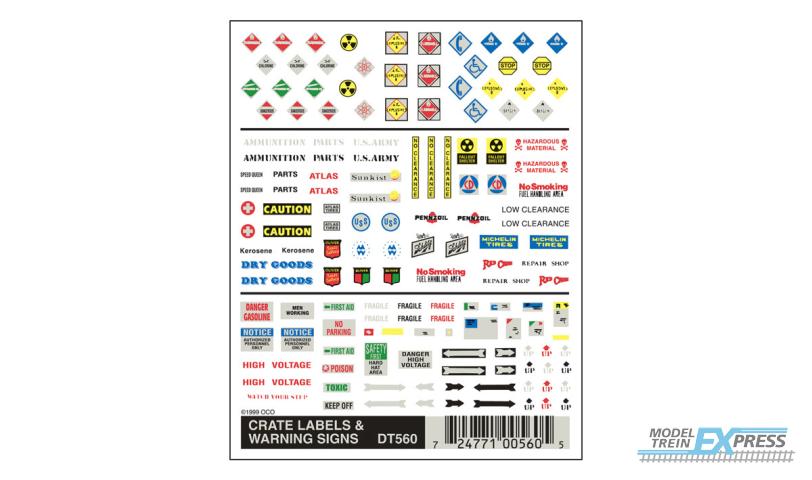 Woodland DT560 Crate Labels & Warning Signs