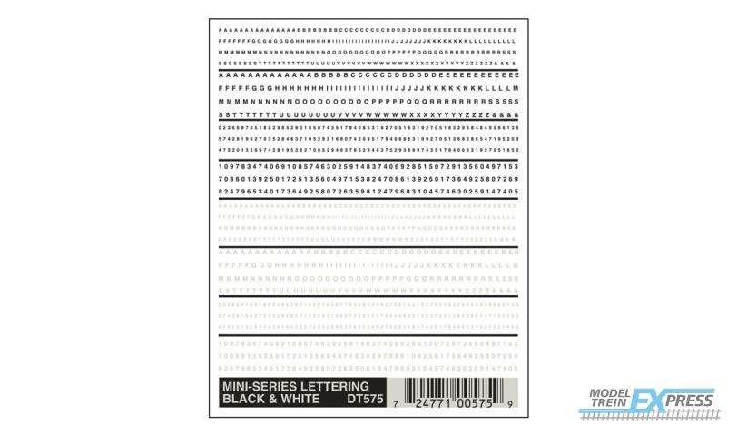 Woodland DT575 Mini-Series Lettering Black & White