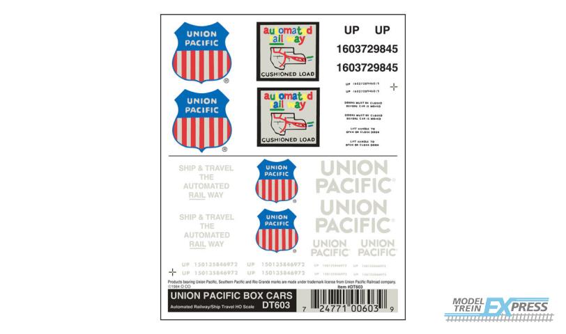 Woodland DT603 Union Pacific Box Cars