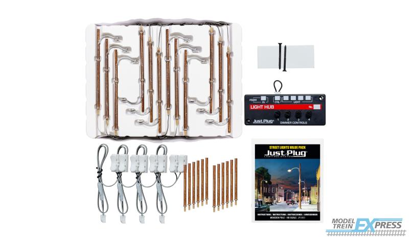 Woodland JP5900 Wooden Pole Streetlights Value Pack (12)