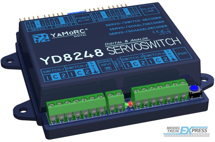 YaMoRC YD8248 Servo-decoder voor 4 servo's met 8 sein-/aan-uit-schakelaars