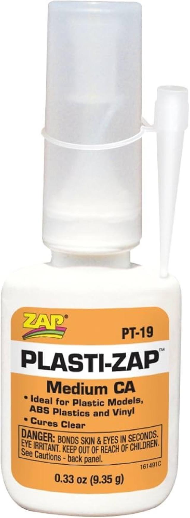 ZAP (lijm) PT19 ZAP PLASTI-ZAIP CA++          1/3OZ